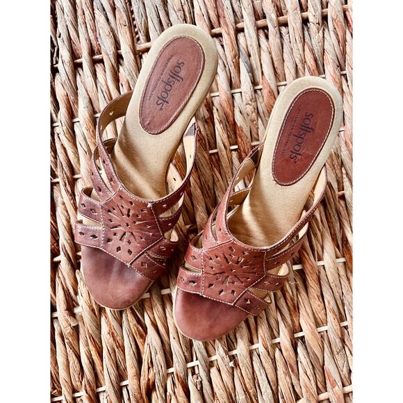 Vintage Softspots Slip On Heels/Sandals, Sz 8 - Picture 7 of 9